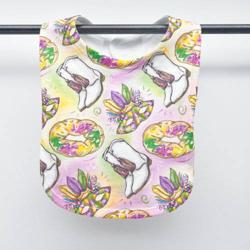 Mardi Gras Baby Bib- Home Malone, New Orleans, Baby Shower Gift, Cute, NOLA Baby Gender Neutral, Carnival Baby,King Cake, Burp Cloth