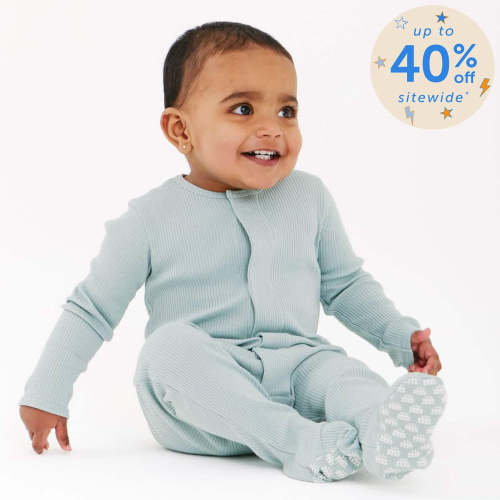 mist ribbed cotton magnetic parent favorite footie – Magnetic Me