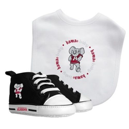 Baby Fanatic 2 Piece Bid And Shoes - Ncaa Alabama Crimson Tide - White Unisex Infant Apparel