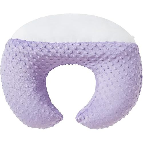 DONOMILO Nursing Pillow and Positioner Breastfeeding and Bottle Feeding, Propping Baby, Tummy Time, Sitting Support for Baby Boy Girl, with Removable Dots Cover (Lavender)