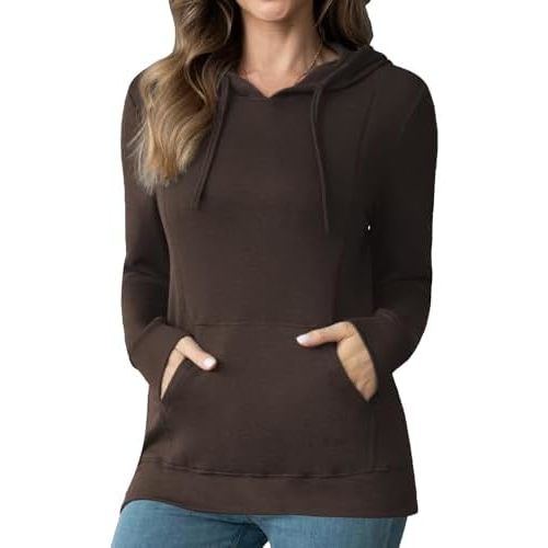 Bearsland Women's Maternity Sporty Hoodie Breastfeeding Shirt Nursing Sweatshirt with Pockets