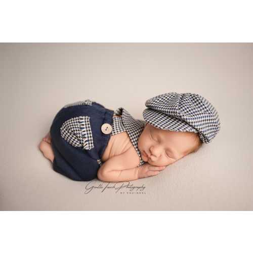 newborn boy newsboy cap and pants with suspenders baby boy prop photo shoot newborn photography prop ready to ship!