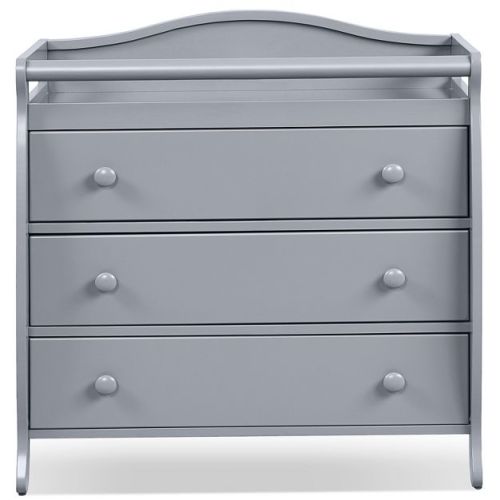 Infans 3 Drawer Baby Changing Table Infant Diaper Changing Station w/ Safety Belt Grey