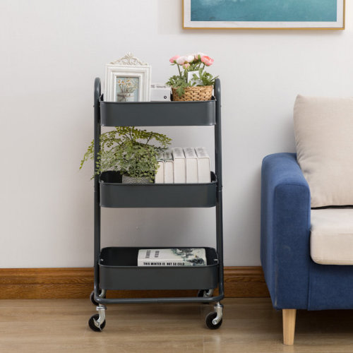 walsport Mobile 3-Tier Mesh Rolling Utility Cart & Reviews | Wayfair