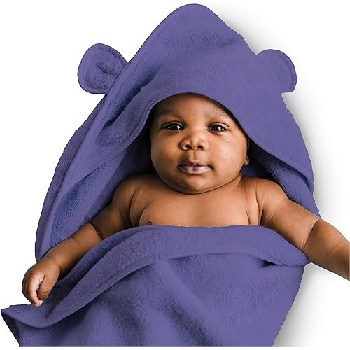 Natemia Premium Hooded Baby Bath Towel - Award Winning Baby Towels with Hood Made Using 100% Organic Cotton from Turkey, Baby Towels for Newborn, Hooded Baby Towels Girl, Baby Bath Towels Hooded