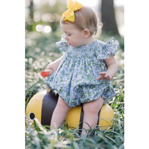 Smocked Hydrangea Bubble - Vintage Inspired Dress, Heirloom, Spring, Easter, Summer, Floral 586 *B