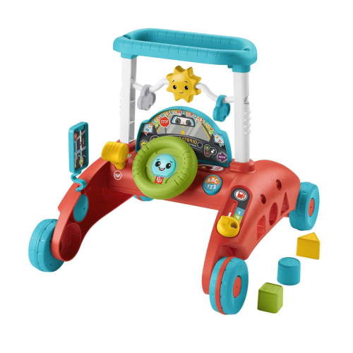 Fisher-Price 2-Sided Steady Speed Walker, interactive baby walking toy with Smart Stages learning - English & French Version