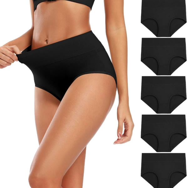 Molasus Women's Cotton Underwear High Waisted Full Coverage Ladies Panties (Regular & Plus Size)