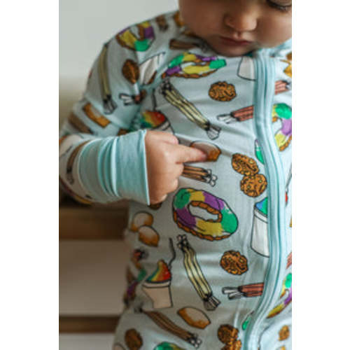 Zipper Baby Pajamas | Super Soft Viscose Bamboo | Blue Southern Sweets Print | Free Shipping – Southern Slumber
