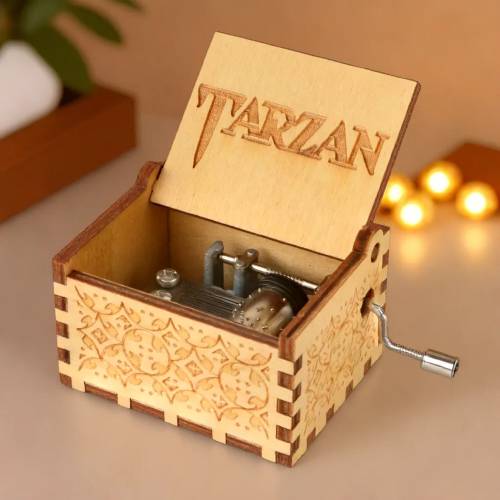 Tarzan Music Box You'll Be in My Heart Theme Music Chest Wooden Engraved Handmade Vintage Gift Song Birthday Gift Christmas Phil Collins