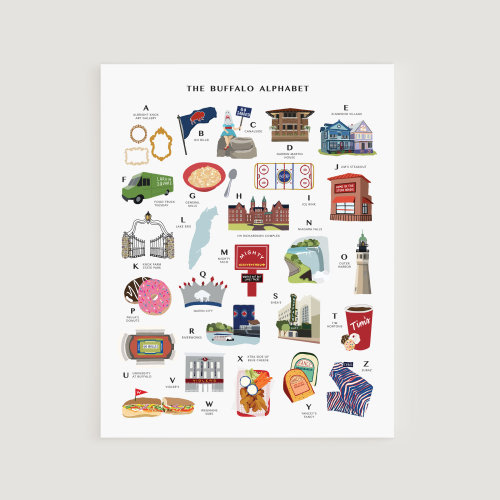 Buffalo, NY alphabet print, illustrations, letters