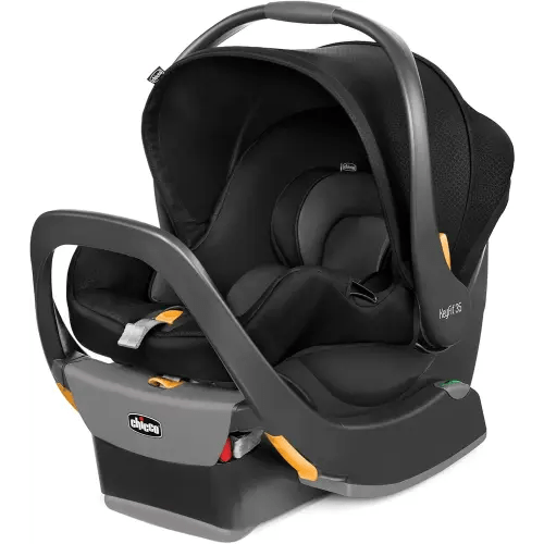 Chicco KeyFit 35 Infant Car Seat and Base, Rear-Facing Seat for Infants 4-35 lbs, Includes Infant Head and Body Support, Compatible with Chicco Strollers, Baby Travel Gear | Element/Black