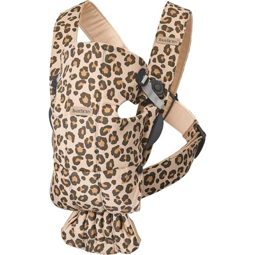BabyBjörn Baby Carrier Mini, Cotton, Beige/Leopard, 1 Count