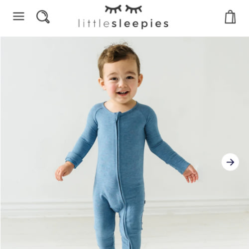 Heather Blue Ribbed Zippy - Little Sleepies