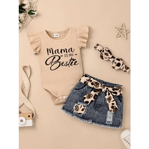 baby girl clothes newborn romper ruffle sleeve short jeans - Temu