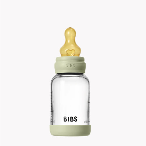BIBS Baby Glass Bottle Set 4oz Latex - Sage | Anti-Colic & Durable – Bibsworld store US