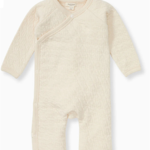 Organic Cotton Quilted Bee Wrap-Front Baby Jumpsuit - Oat – Burt's Bees Baby
