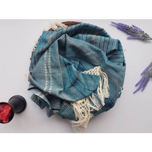 Mexican rebozo for natural birth, belly binding, babywearing, ideal for doula, midwife. 98.5", Teal
