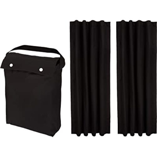 Amazon Basics Portable Blackout Curtain Shade with Suction Cups, 50" x 78", 2-Pack, Black