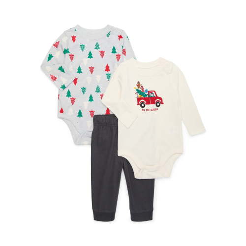 Garanimals Baby Boy Christmas Holiday Outfit Set, 3-Piece, Sizes 0-9 Months