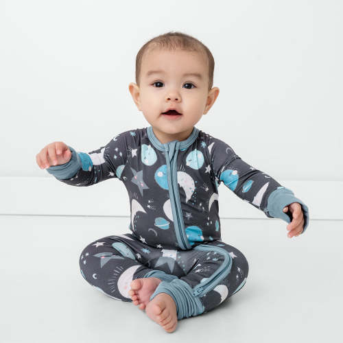 Blue To the Moon & Back Zippy - Little Sleepies