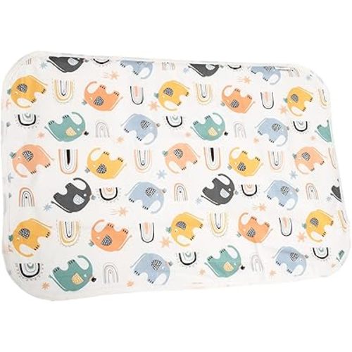 Baby Diaper Changing Pad, 21 5/8" x 31.5" Waterproof Changing Pad Liners - Reusable Soft and Absorbent Portable Changing Mat(Elephant1PCS)
