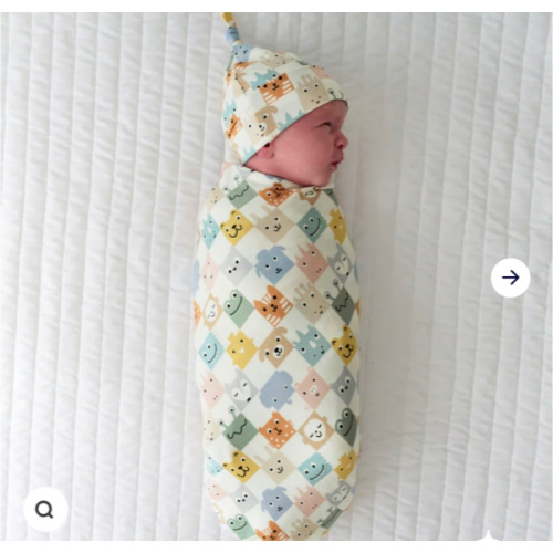 Check Mates Swaddle & Hat Set - Little Sleepies
