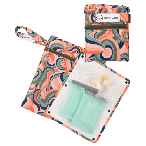 Pumparoo Wet/Dry Bag with Staging Mat® (Groovy) – Sarah Wells Bags