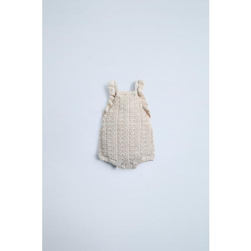 ROMANTIC KNIT ROMPER - Light beige | ZARA United States
