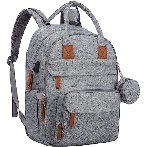 LOVEVOOK Diaper Bag Backpack, Large Travel Diaper Backpack with Portable Changing Pad Insulated Pockets, Multifunction Waterproof Diaper Nappy Bag for Mom Dad
