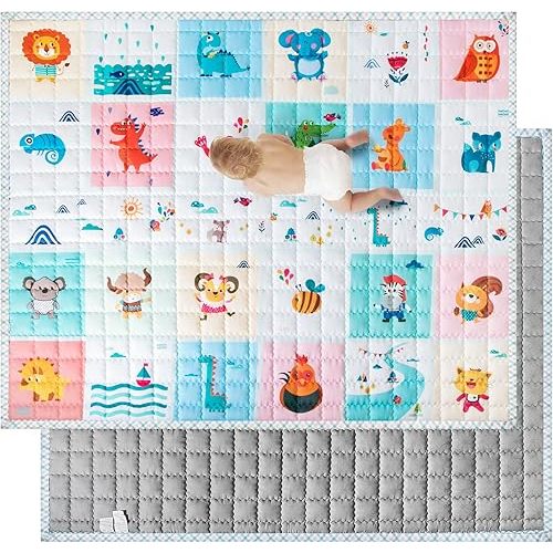 Baby Play Mat,Baby Floor Playpen Mats 71 x 59 Babies Playmat Compatible with TODALE and LIAMST Baby Playpen,Breathable Non-Slip Indoor Outdoor Play Mat Foldable Toddlers Crawling Floor Mat