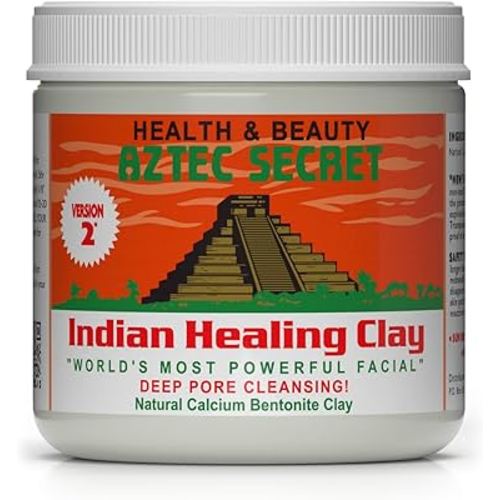 Aztec Secret– Indian Healing Clay 1 lb – Deep Pore Cleansing Facial & Body Mask – The Original 100% Natural Calcium Bentonite Clay – New Version 2