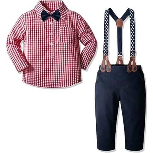 Yilaku Toddler Boy Dress Clothes Boy’s Formal Suit with Vest+Shirt+Pants Sets Kids Gentleman Outfits 2-7 Years