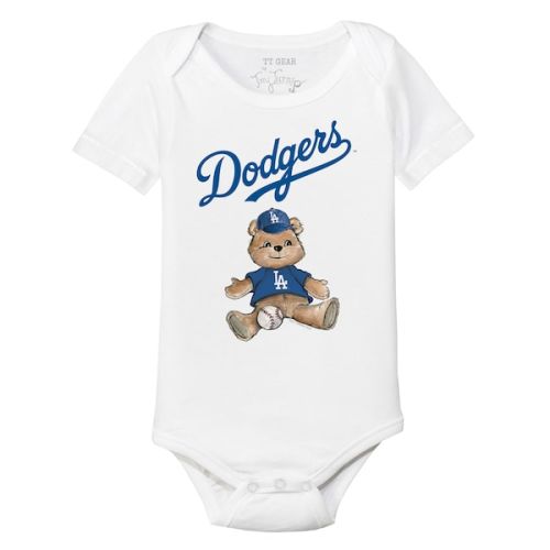 Infant Los Angeles Dodgers Tiny Turnip White Teddy Bodysuit | 3 Months