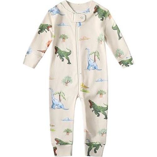 Owlivia Organic Cotton Baby Boy Girl Zip up Sleep 'N Play Pjs, Footless, Long Sleeve