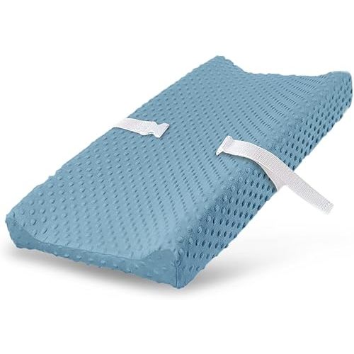 Changing Pad Cover - Breathable Minky Dots Plush Changing Table Cover Ultra Soft Changing Table Sheets Wipeable Diaper Changing Pad Covers for Newborns Infant Babies Girls Boys (Sky Blue)