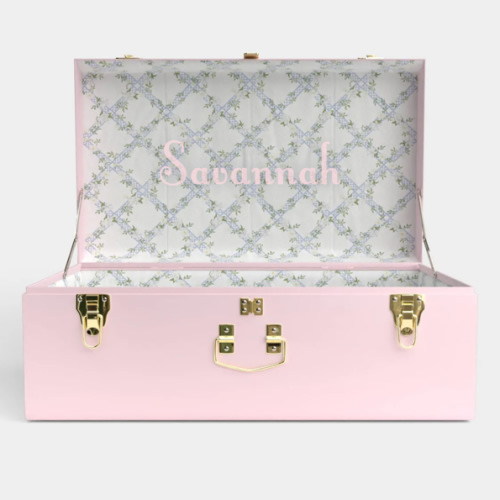 Grand Classic Trunk - Pink - Timeless Trellis / Embroidery