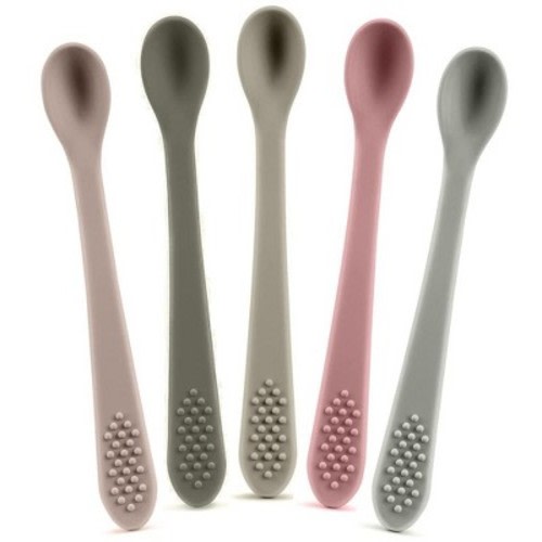 Baby Spoons - Infant Spoons First Stage – Pack of 5 Silicone Baby Spoon for Feeding - First Stage Baby Feeding Spoon Set Gum Friendly, Size: 5 multicolor spoons