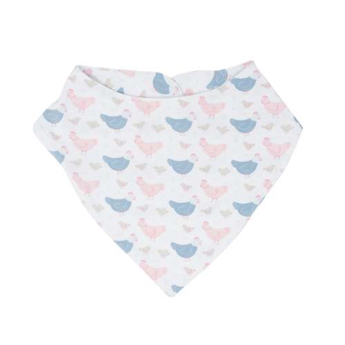 Pink Farm Hens Bamboo Baby Bib
