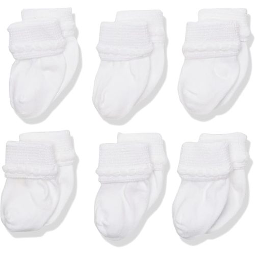 Jefferies Socks Baby Newborn Bubble Stitch Rock-a-Bye Bootie 6 Pair Pack - White