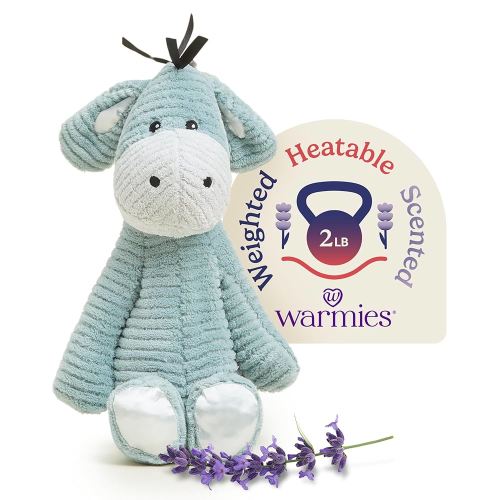 warmies Microwavable & Weighted Stuffed Animals, Donkey - Heated Stuffed Animal Plushie for Warmth & Comfort - Cute Soft Plush Toys for Adults & Children (Boys, Girls, Babies & Toddlers)