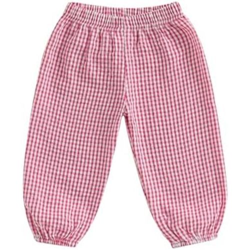 Toddler Checkered Pants Baby Girl Boy Elastic Waist Jogger Pants Kids Casual Plaid Trousers Infant Long Sweatpants