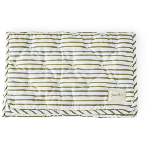 Striped On the Go Portable Changing Pad- olive