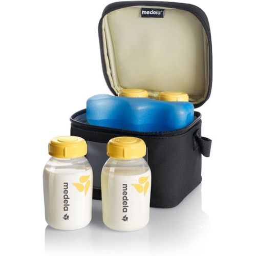 Medela Cooler Bag with 150 ml BPA-Free Bottles - Set of 4 Storage Bottles for expressing, Freezing and Storing Breast Milk, with a Storage Bag for Transporting Breast Milk