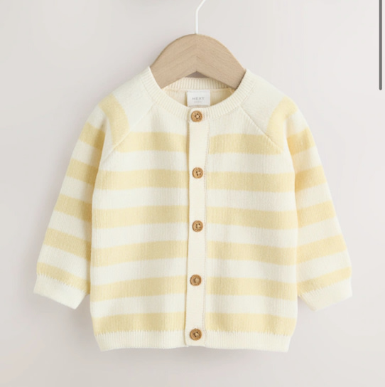 Buy Yellow Chenille Striped Baby Button Through Cardigan from Next USA