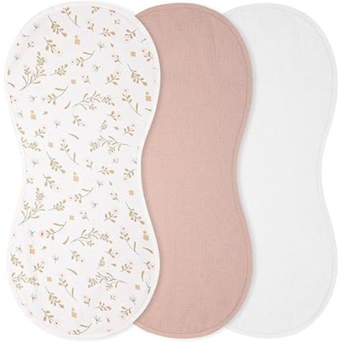 3 Pcs Changing Pad Liners Fits in Peanut Shape Changing Pad Waterproof Diaper Mats Organic Cotton Peanut Mats are Warm on a Baby's Back, Washable Reusable(Print Style,Beige)