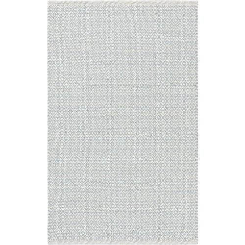 SAFAVIEH Montauk Collection Accent Rug - 2'6" x 4', Ivory & Light Blue, Handmade Cotton, Ideal for High Traffic Areas in Entryway, Living Room, Bedroom (MTK717B)