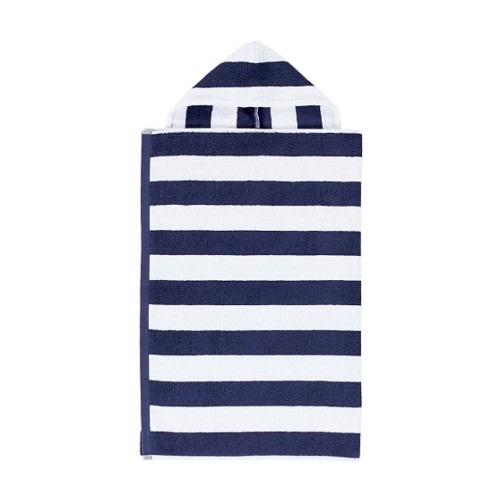 Rugby Stripe Hooded Towel | Navy