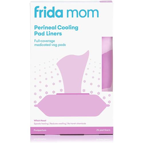 Frida Mom Perineal Medicated Witch Hazel Full-Length Cooling Pad Liners for Postpartum Care | 24-Count