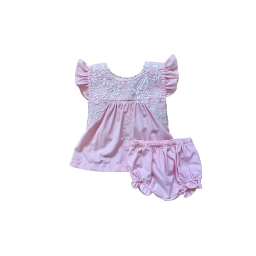 Puebla Bloomer Set-Pink/White